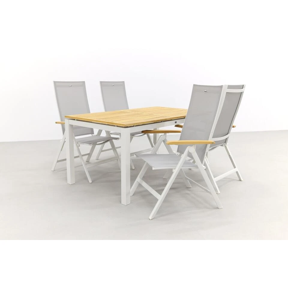 Hartman Napoli Teak Wit/Sonata 160 Cm. Tuinset - 5-delig Hartman Napoli Teak Wit/Sonata 160 Cm. Tuinset - 5-delig -Hartman 1000045597 0101