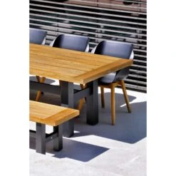Hartman Sophie Studio Dining Armstoel - Carbon Black - Teak Poot -Hartman 1000053222 0102