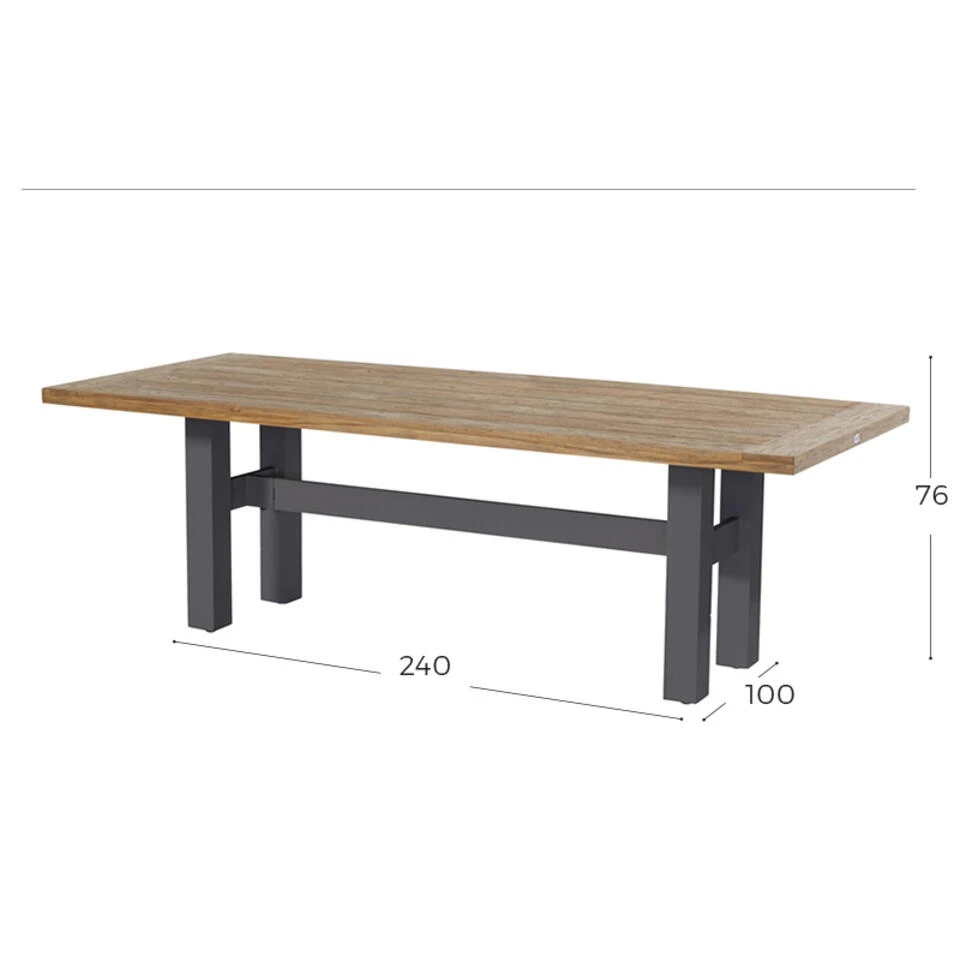 Hartman Yasmani Dining Tuintafel - 240x100 Cm. - Xerix Hartman Yasmani Dining Tuintafel - 240x100 Cm. - Xerix -Hartman 1000053239 0101