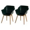 Set Van 2- Hartman Sophie Studio Diningstoel- Night Green- Teak Poot
