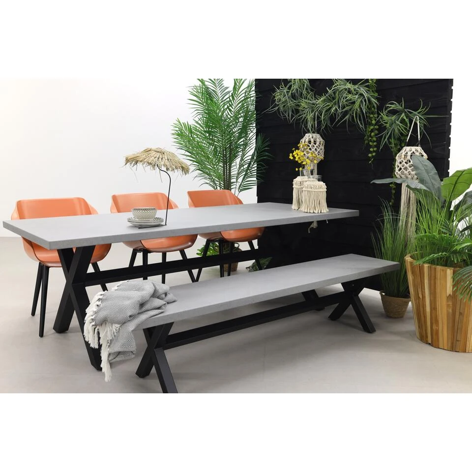Hartman Sophie Studio Terra/Verona Black 220 Cm. Tuinset Met Bank - 5-delig Hartman Sophie Studio Terra/Verona Black 220 Cm. Tuinset Met Bank - 5-delig -Hartman 1000077103 0102