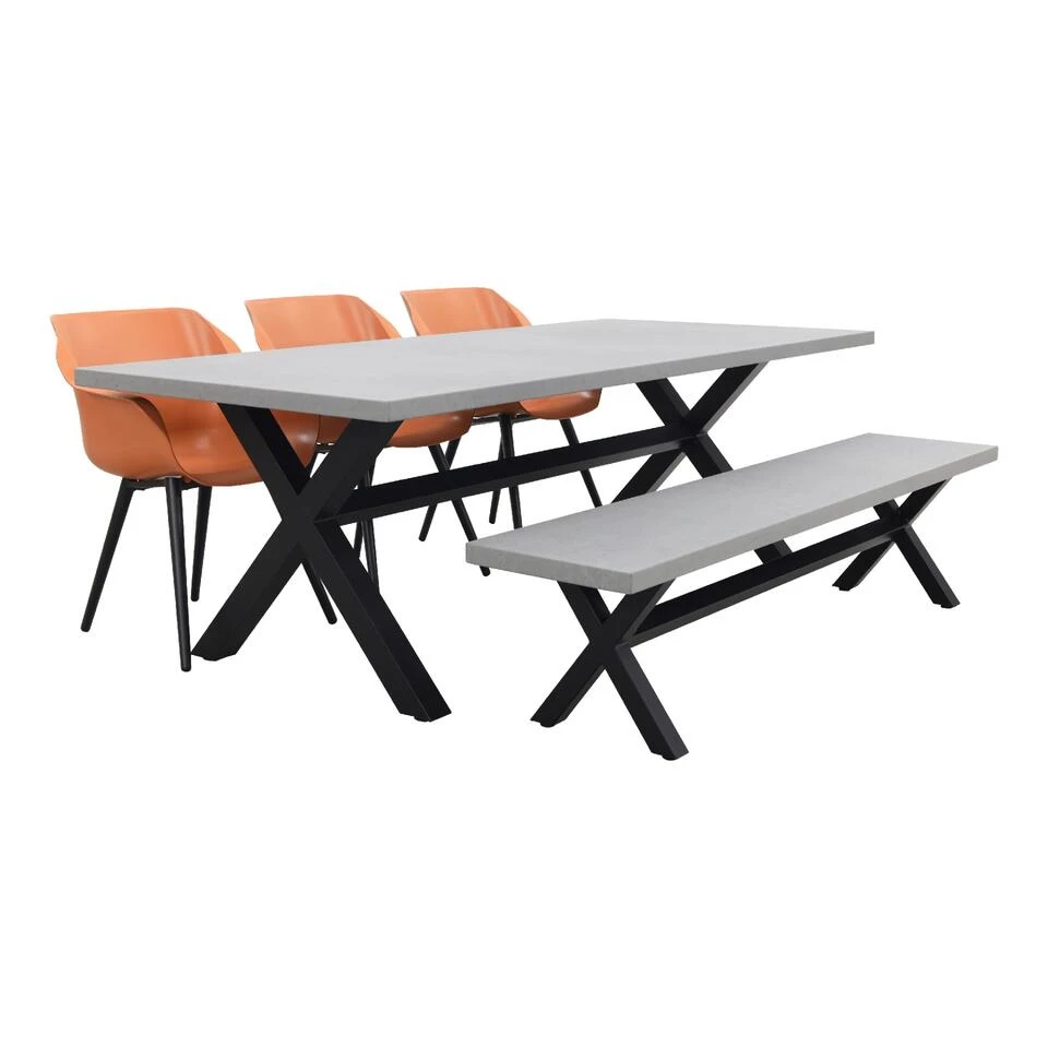 Hartman Sophie Studio Terra/Verona Black 220 Cm. Tuinset Met Bank - 5-delig Hartman Sophie Studio Terra/Verona Black 220 Cm. Tuinset Met Bank - 5-delig -Hartman 1000077103