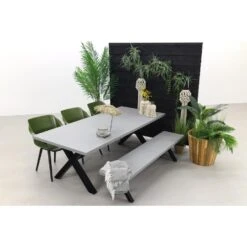 Hartman Sophie Studio Green/Verona Black 220 Cm. Tuinset Met Bank - 5-delig -Hartman 1000084592 0102