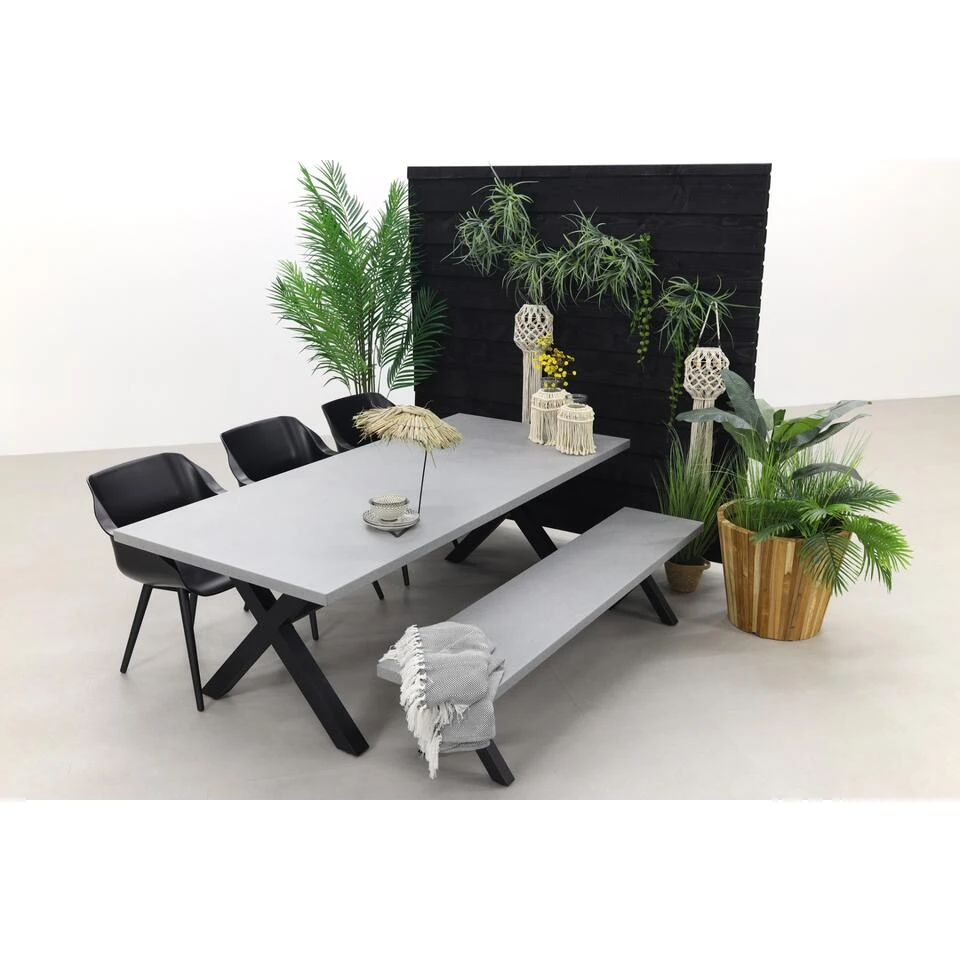 Hartman Sophie Studio Black/Verona Black 220 Cm. Tuinset Met Bank - 5-delig Hartman Sophie Studio Black/Verona Black 220 Cm. Tuinset Met Bank - 5-delig -Hartman 1000084604 0101