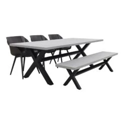 Hartman Sophie Studio Black/Verona Black 220 Cm. Tuinset Met Bank - 5-delig