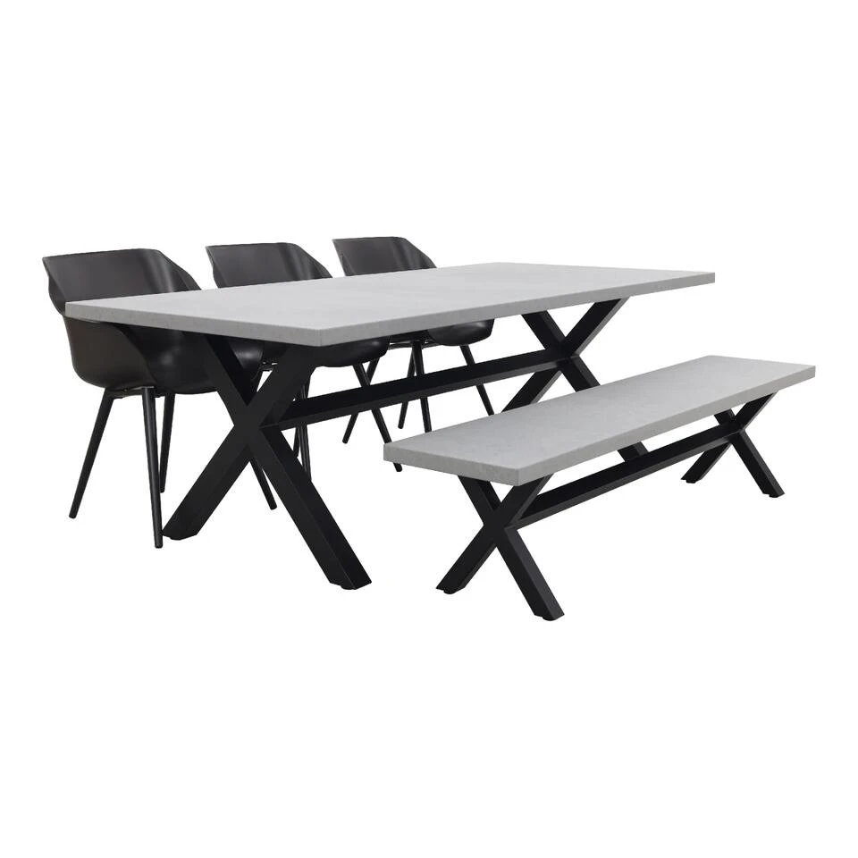 Hartman Sophie Studio Black/Verona Black 220 Cm. Tuinset Met Bank - 5-delig Hartman Sophie Studio Black/Verona Black 220 Cm. Tuinset Met Bank - 5-delig -Hartman 1000084604