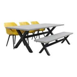 Hartman Sophie Studio Yellow/Verona Black 220 Cm. Tuinset Met Bank - 5-delig -Hartman 1000084606 0101