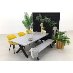 Hartman Sophie Studio Yellow/Verona Black 220 Cm. Tuinset Met Bank - 5-delig -Hartman 1000084606 0102