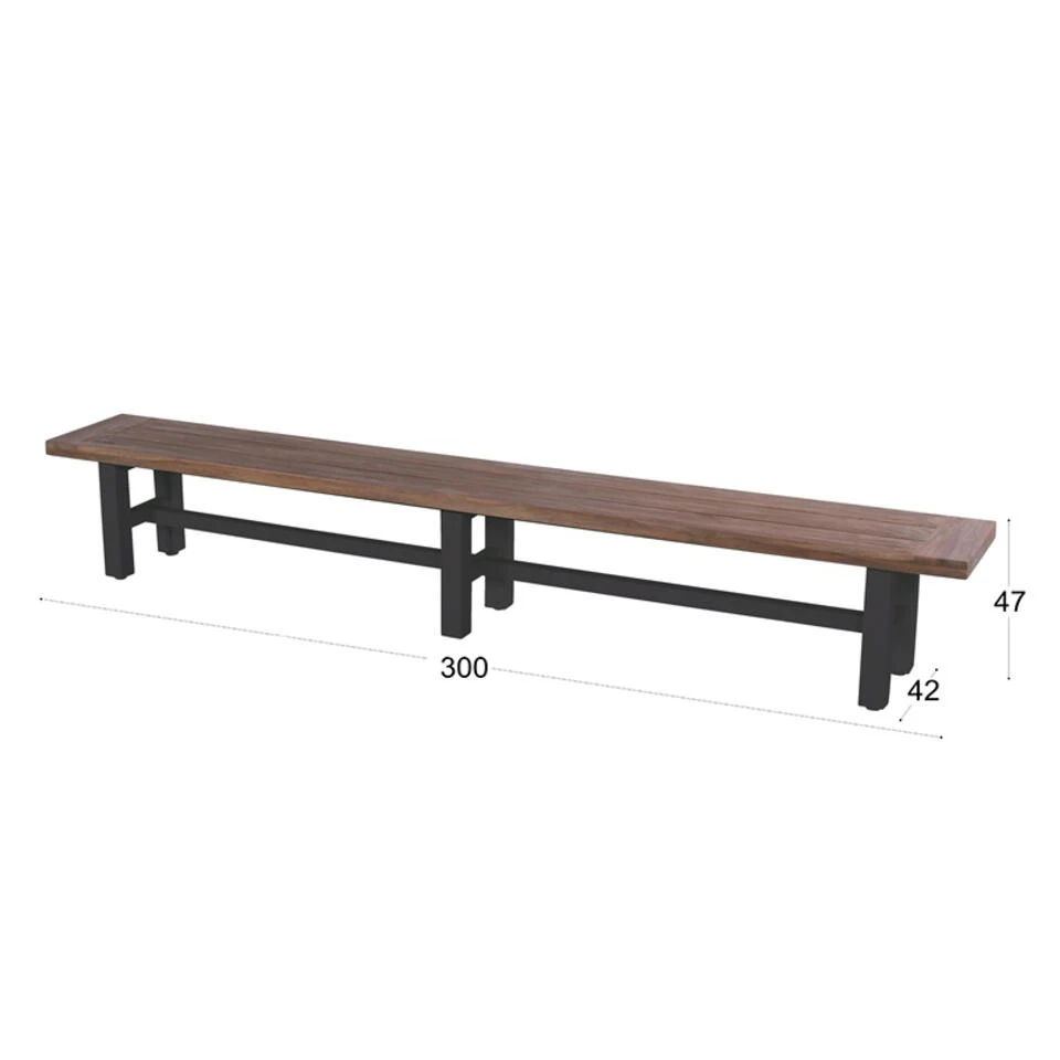 Hartman Yasmani Bank - 300x47 Cm. - Black Hartman Yasmani Bank - 300x47 Cm. - Black -Hartman 1000084622 0101